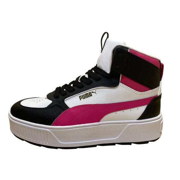 Puma Women’s White Black Pink High-Top Lace-Up Platform Sneakers Size 8.5 - Picture 4 of 10